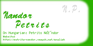 nandor petrits business card